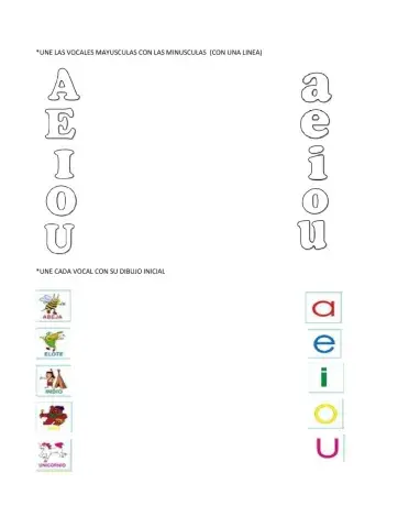 Vocales mayusculas y minusculas