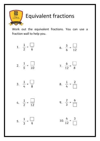 Equivalent Fractions