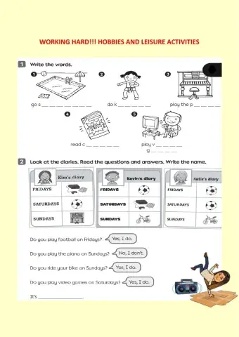 Hobbies and Leisure Activities