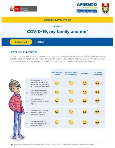 COVID-19, my family and me W-3 (Pre-A1)