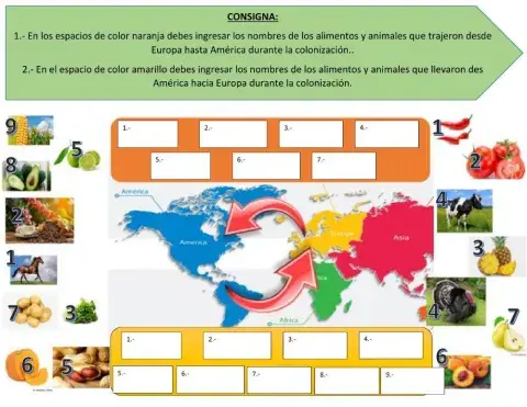 Intercambio de productos durante la colonización de américa