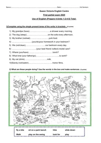 3rd Seniors Partial Exam - Use of English