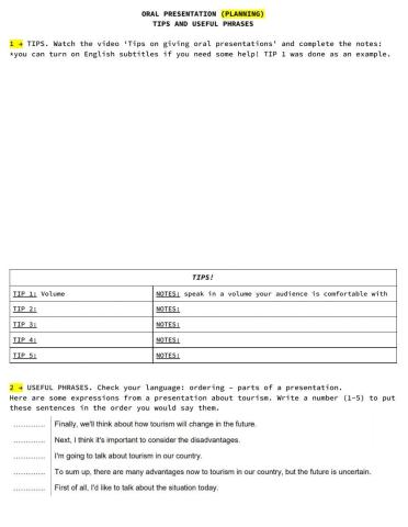 Oral presentation - Planning
