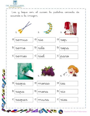 Palabras con sílabas ra re ri ro ru