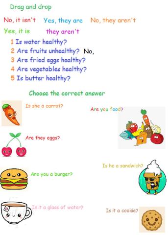 Healthy and Unhealthy foods