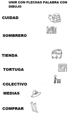 La tortuga unir con flechas