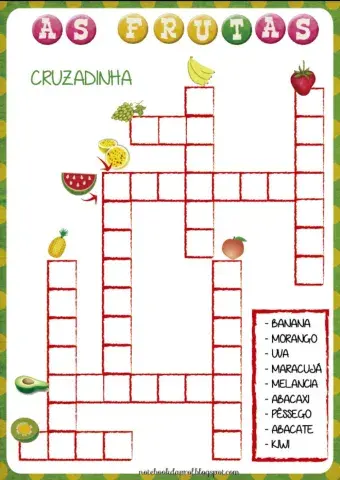 Palvras cruzadas frutas