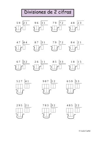 Divisiones de dos cifras 1