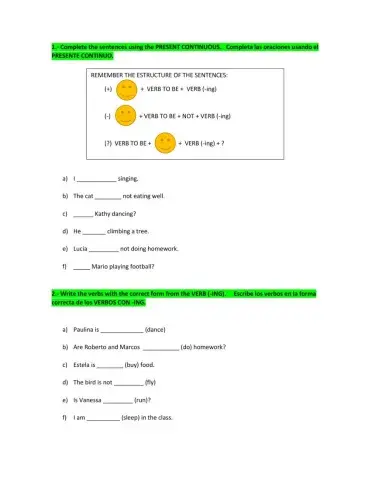 Present Continuous Evaluation