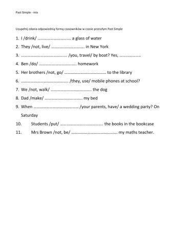 Past simple mix