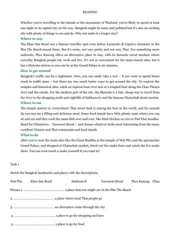 Reading comprehension 4º eso