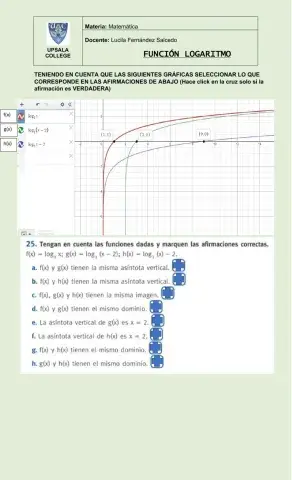 Funcion logaritmo graficas