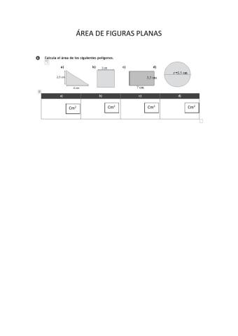 áreas de figuras planas