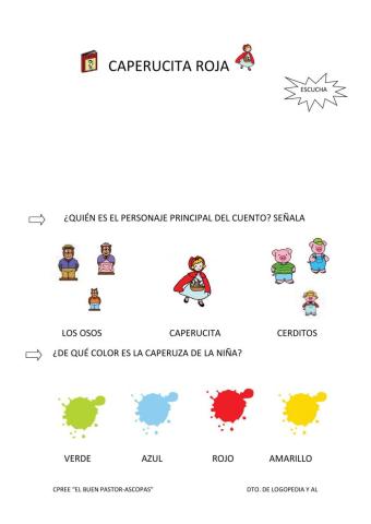 COMPRENSIÓN DEL CUENTO -CAPERUCITA ROJA-