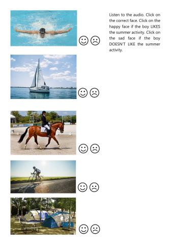 Summer Activities & Months of the Year