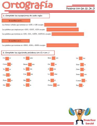 U8.Ort: Palabras con G y J