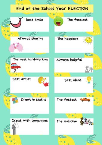 End of the school year election