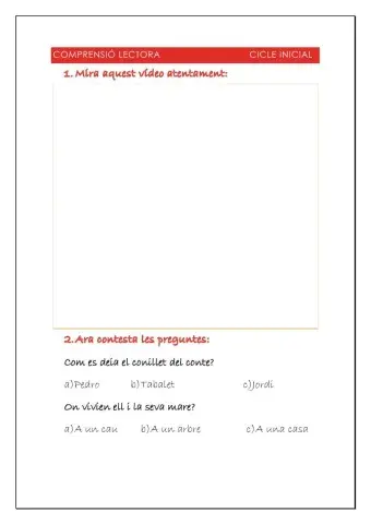 Comprensión Lectora Cicle Inicial 1r i 2n primària
