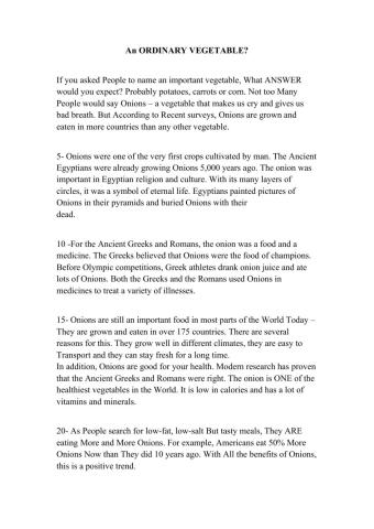 An ordinary vegetable