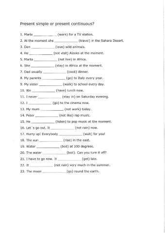 Present Simple or Present Continuous