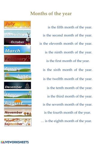 Months ordinal numbers