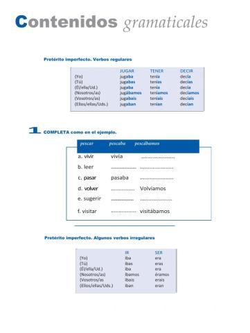 Contenidos gramaticales pret imperfecto