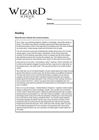 Solutions pre-intermediate reading and listening test