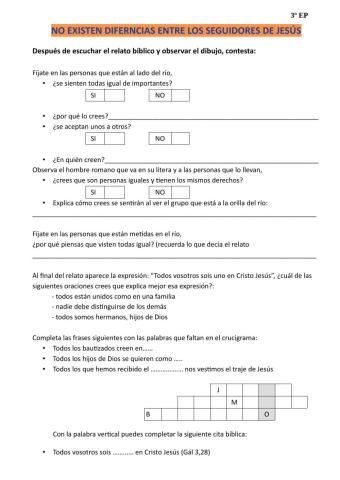 No existen diferencias entre los seguidores de Jesús