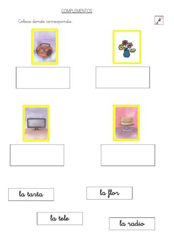 Asociar palabra a imagen. Complemento