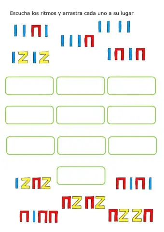 Escucha los ritmos y arrastra cada uno a su lugar