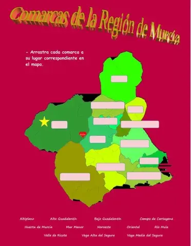 Las comarcas de la Región de Murcia