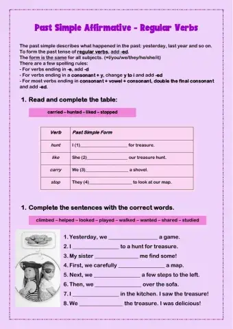 Simple Past Affirmative Regular Verbs