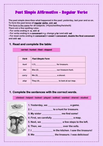 Simple Past Affirmative Regular Verbs
