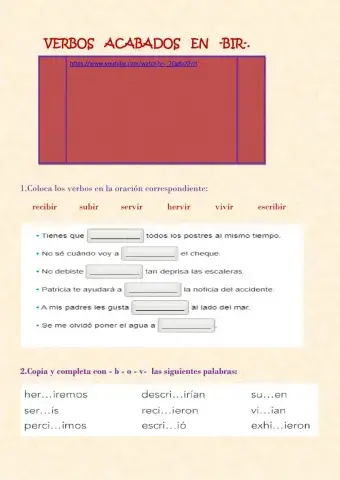 Verbos acabados en bir