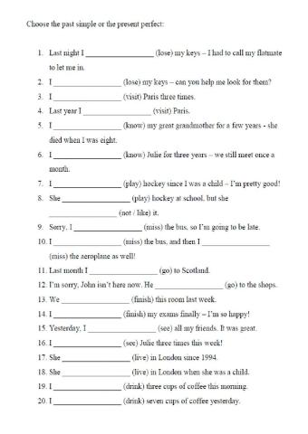 Present perfect and past simple