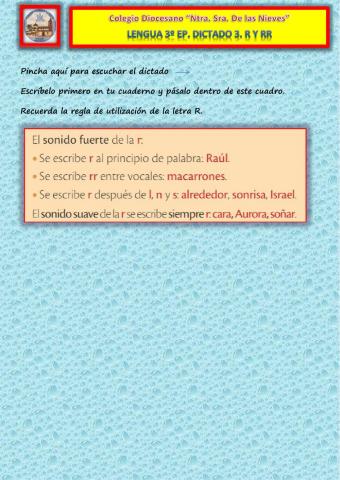 Dictado 3. R y RR