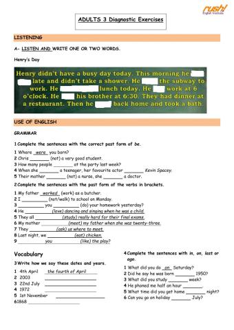 ADULT 3 - Diagnostic Assessment