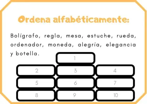 Ordena alfabéticamente