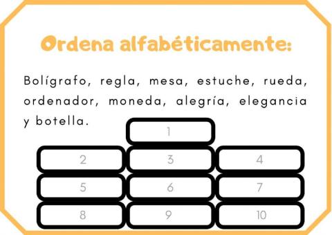 Ordena alfabéticamente