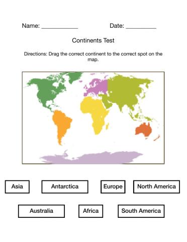 Continents Test