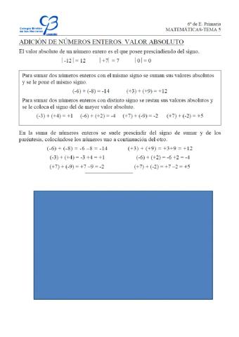 Adición de números enteros