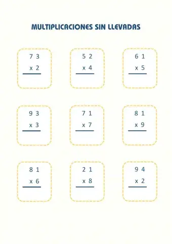 Multiplicaciones sin llevadas