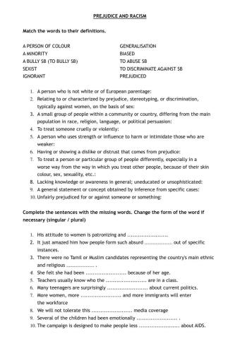 Prejudice and racism