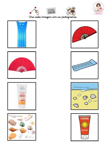 Une cada imagen real con su pictograma