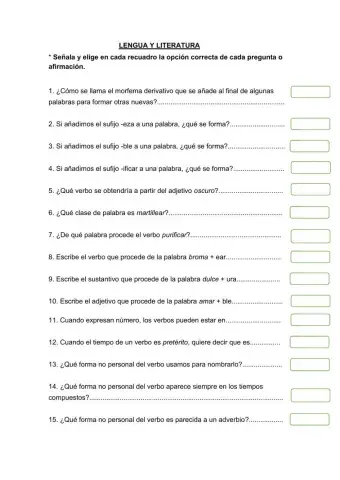 Unidad  9 - Sufijos y Verbos (I)