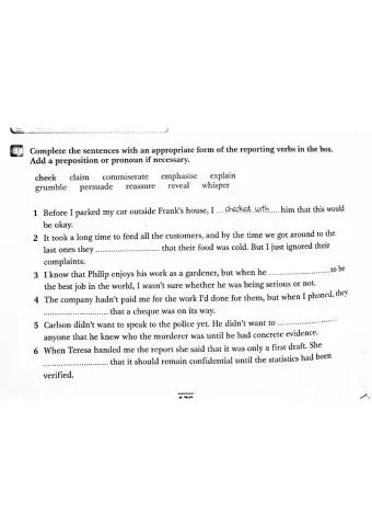 Reported Speech CAE 2