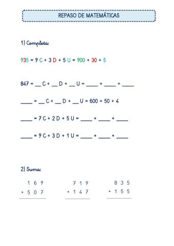 Matemáticas. Repaso 14.