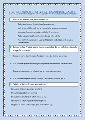 La materia y  sus propiedades