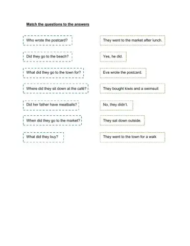 Match the questions to the answers