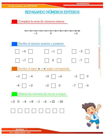 Repasando números enteros